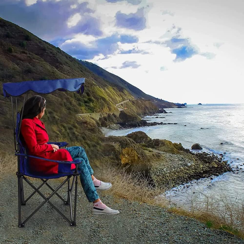 Heavy Duty Canopy Camping Chairs with Adjustable Sunshade