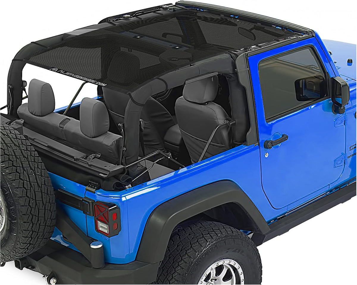 Jeep Wrangler JK 2 Door 2007-2018 Full Length Mesh Sun Shade