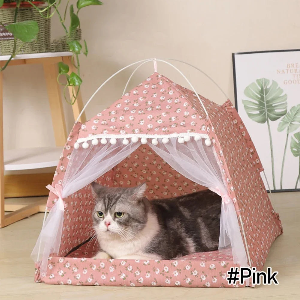 Foldable Pet Tent Bed House Cozy Products for Pet Accessories Nest Comfy Calming Cat Beds for Small Dogs Chihuahua Tent Hammock