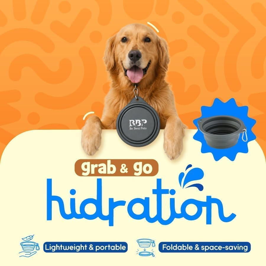 Collapsible Dog Bowls 28Oz, Silicone Travel Dog Bowls 2-Pack
