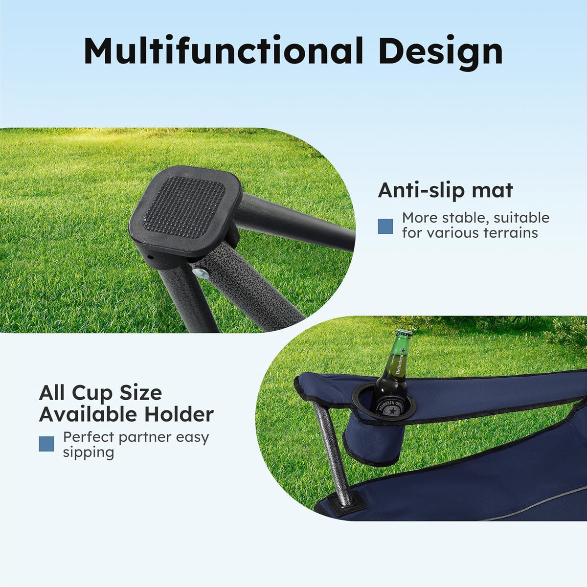 Heavy Duty Canopy Camping Chairs with Adjustable Sunshade
