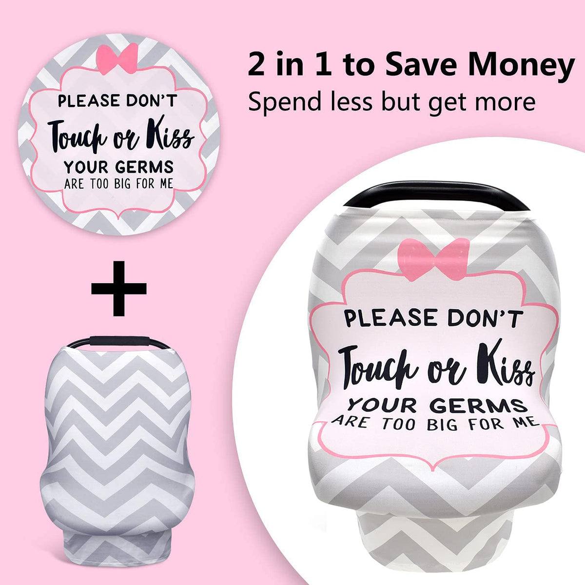 Baby Car Seat Cover, No Touch Sign Carseat Canopy & Nursing Covers