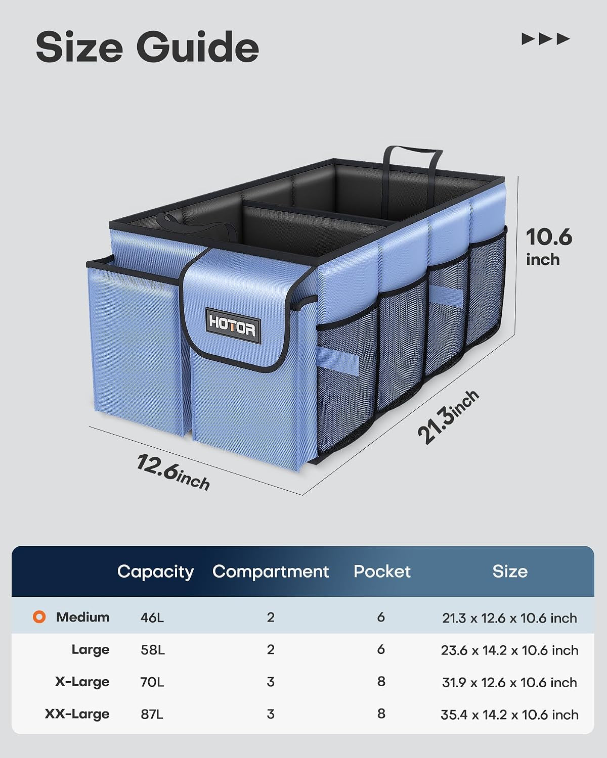 Trunk Organizer - Foldable Car Organizer for Suvs & Sedans Storage