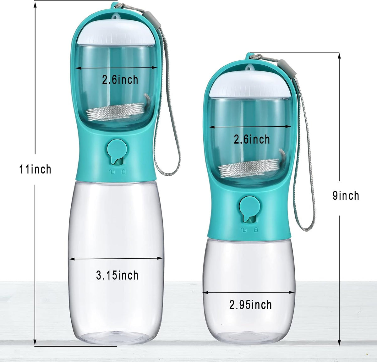 Dog Water Bottle Portable with Food Container & Filter for Travel