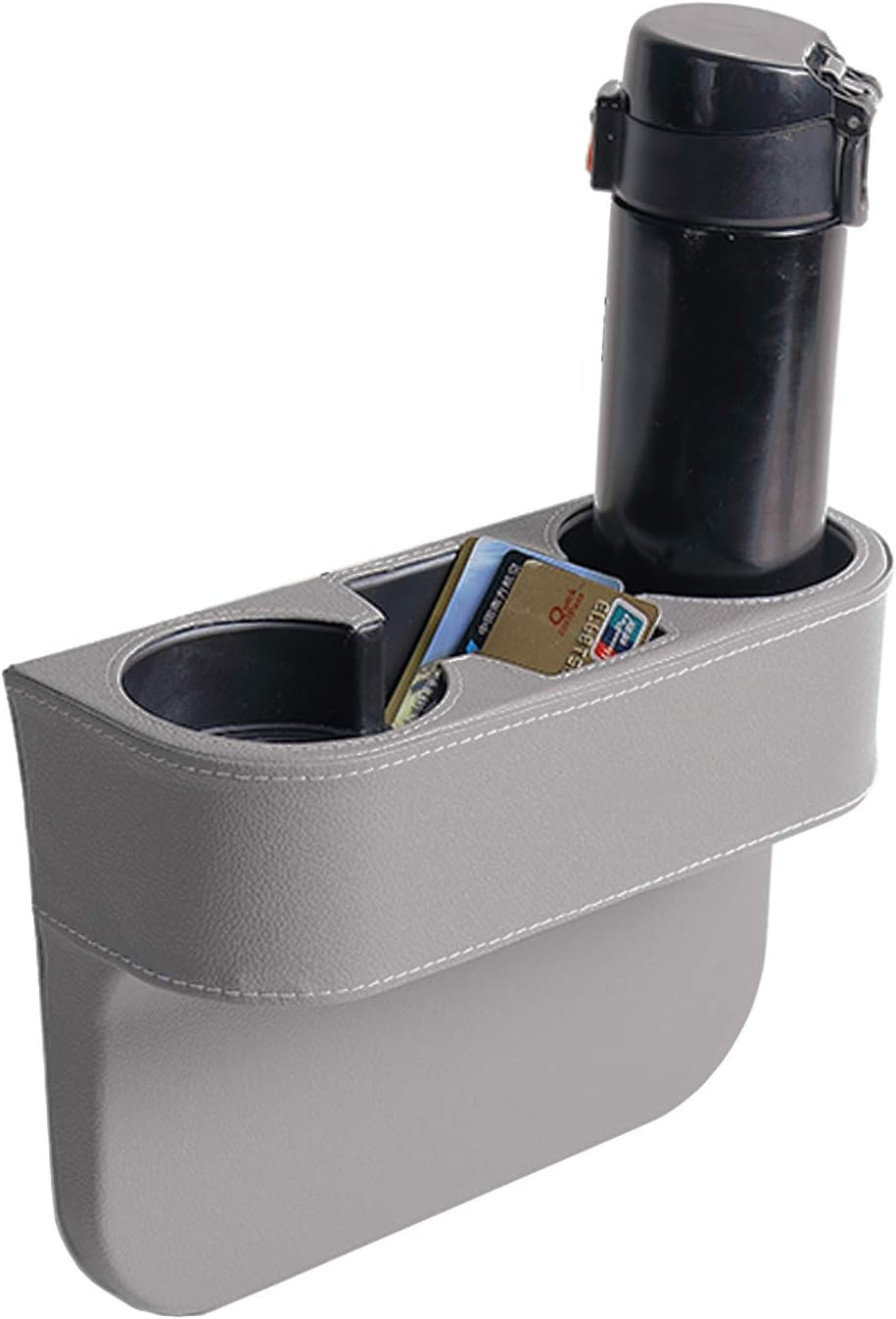 Car Seat Gap Filler Organizer with Cup Holder, Gray