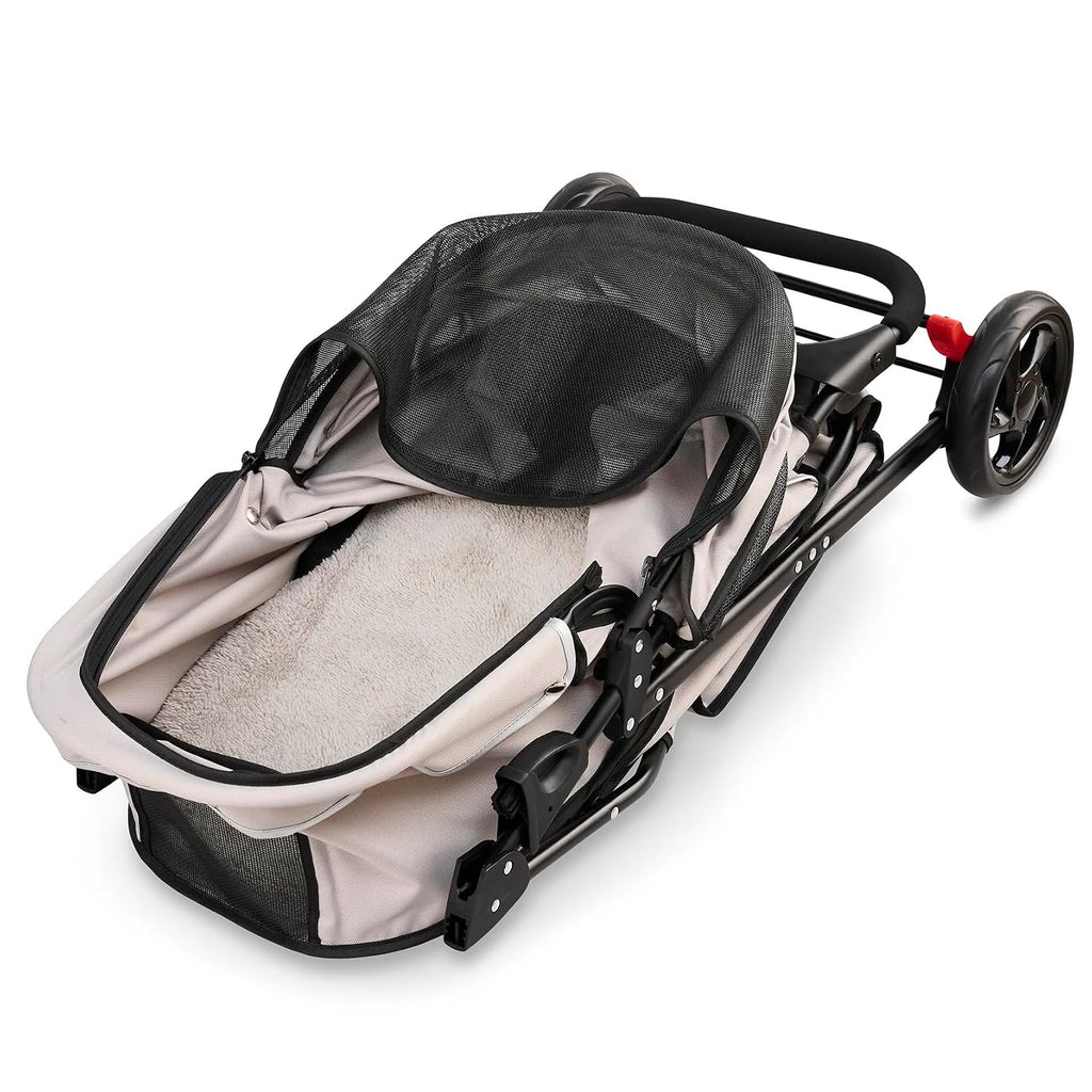 Stroller, Includes 360 Degree Front Wheel Swivel, Rear Wheel Breaks, Reflective Trim, Mesh Panels, Umbrella and Mesh Canopy, Khaki