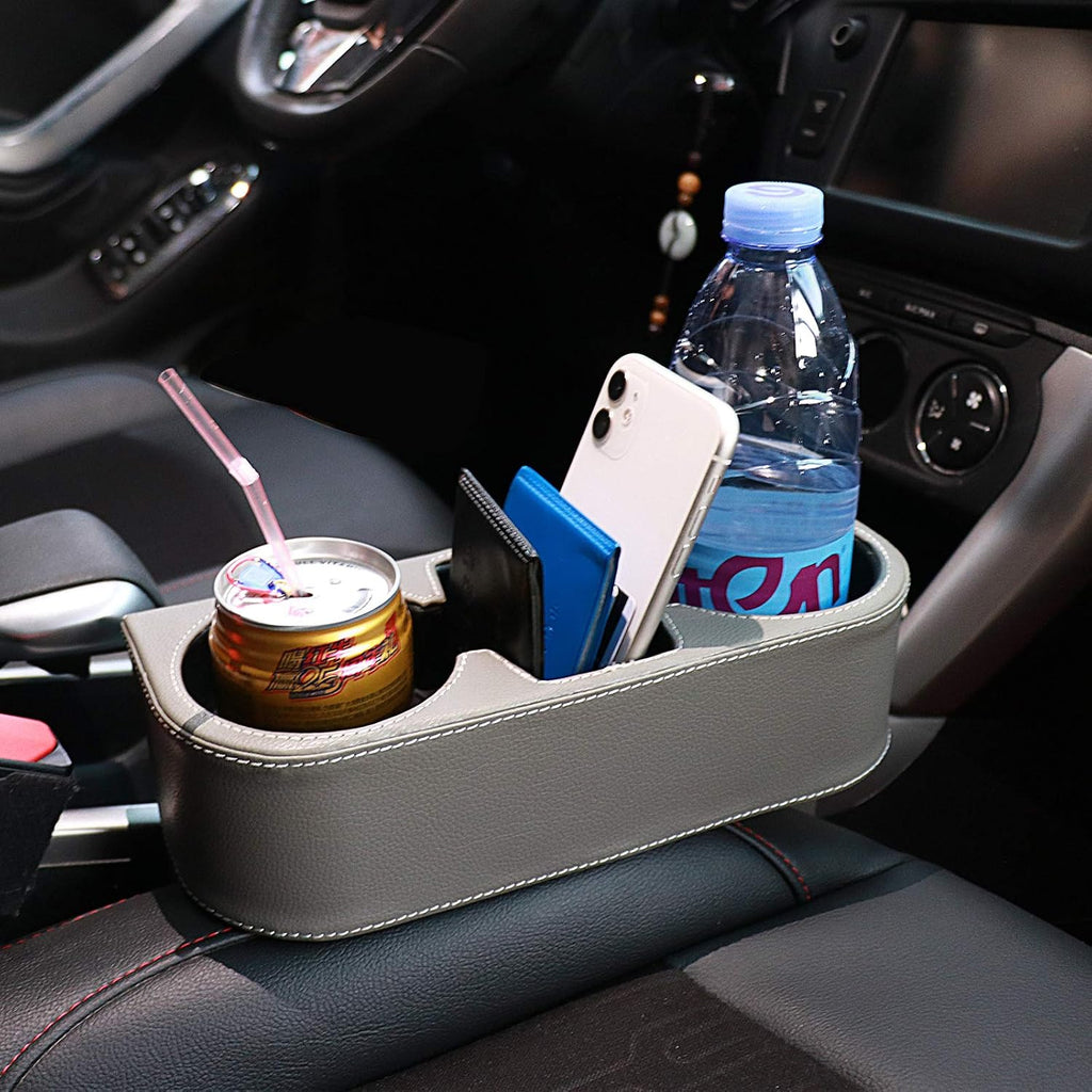 Car Seat Gap Filler Organizer with Cup Holder, Gray