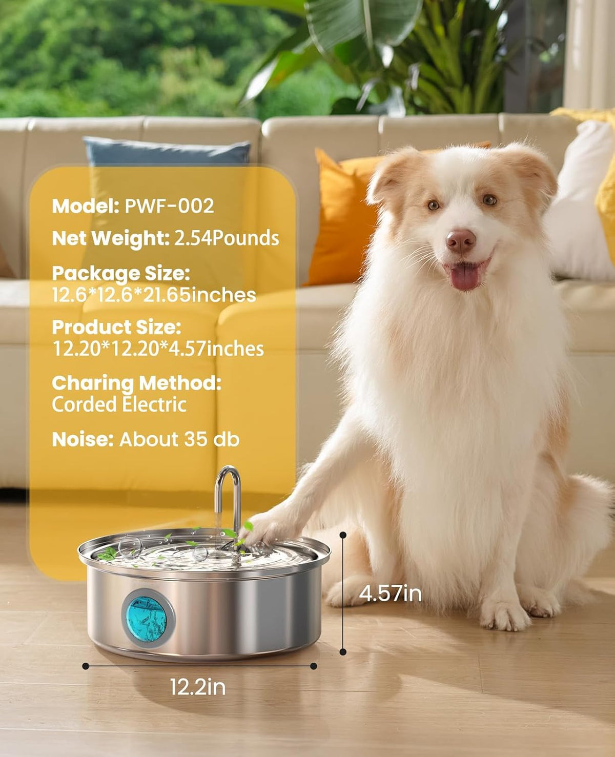 7L/230Oz Pet Water Fountain