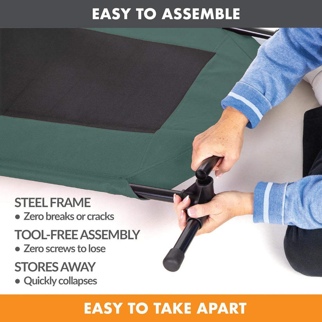 K&H Outdoor Elevated Dog Bed for Large & X-Large Pets, Green, XL 50X32In