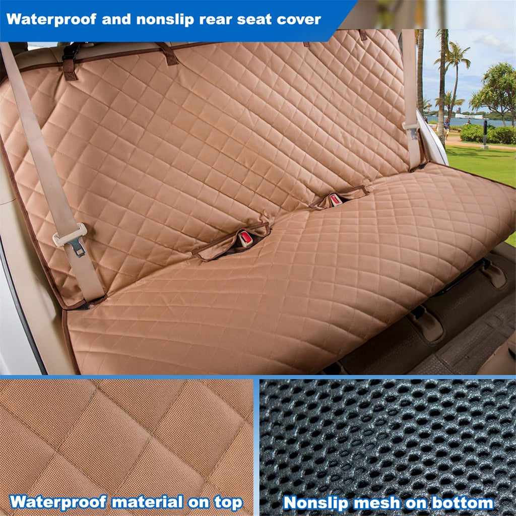 Bench Car Seat Cover Protector, Waterproof Heavy-Duty, Tan