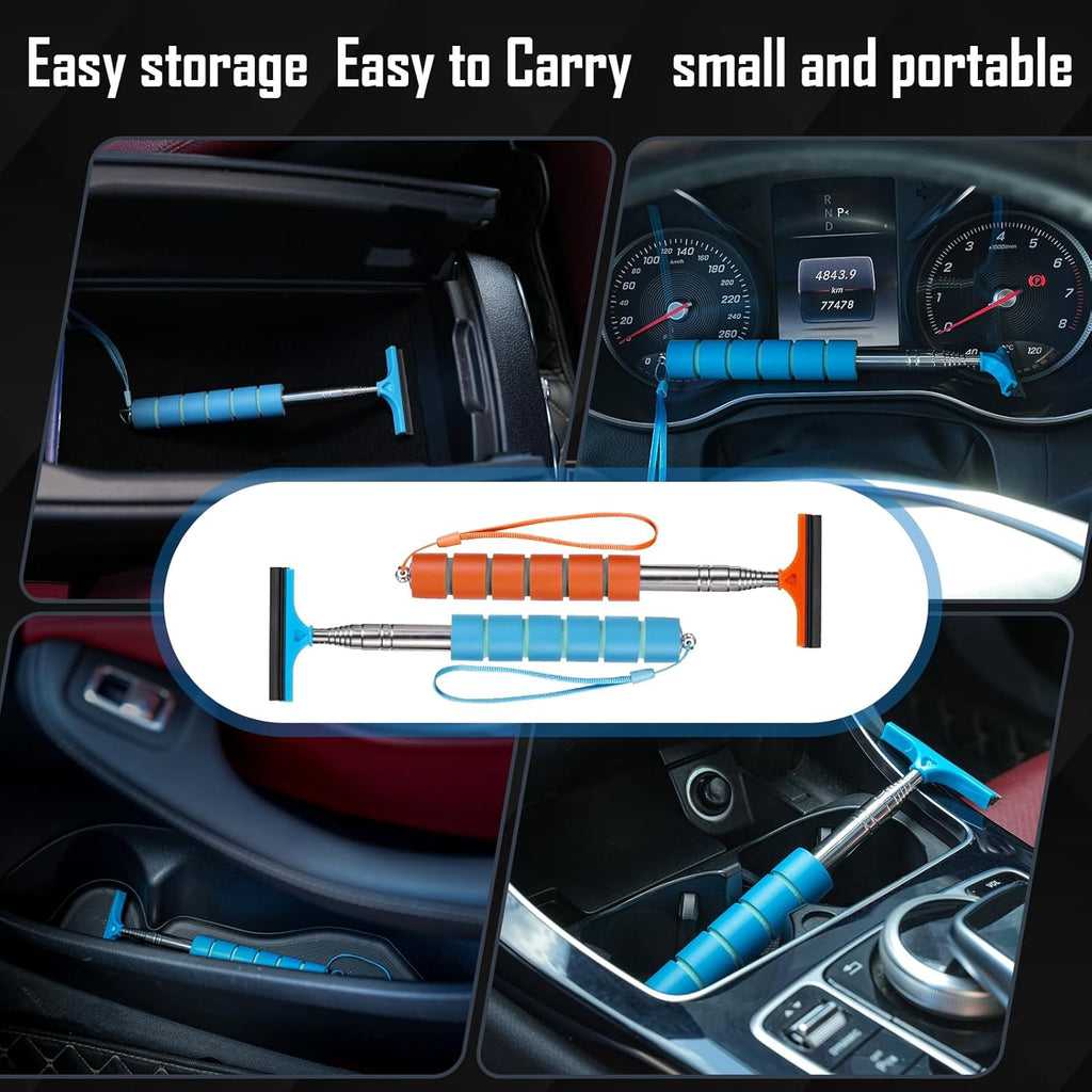 Side Mirror Squeegee, 2 PCS Car Mirror Squeegee, Retractable Car Rearview Mirror Wiper for All Vehicles, Universal Automotive Accessories