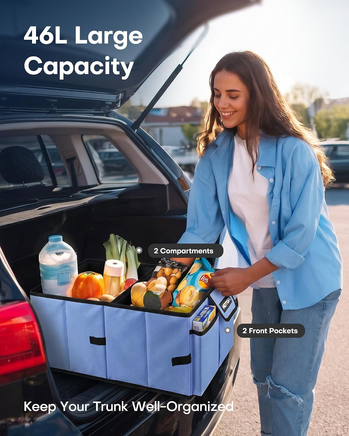 Trunk Organizer - Foldable Car Organizer for Suvs & Sedans Storage