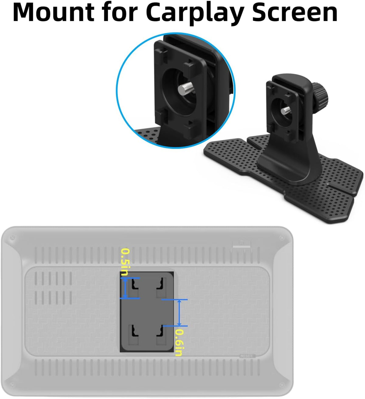 Replacement Stand Carplay Mount for Portable Car Play Screen Mount Holder Easy to Install Compatible 7"/9"/10.26 Carplay Screen Dashboard Adhensive Stand