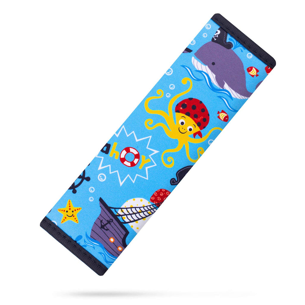 Seat Belt Cover for Kids, Soft Comfort Seat Belt Cushion for Children, Cute Cartoon Pattern Car Seat Belt Pads Cover for Girls and Boys, 1 Pack, Pirate