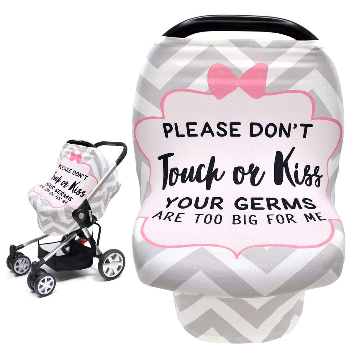 Baby Car Seat Cover, No Touch Sign Carseat Canopy & Nursing Covers