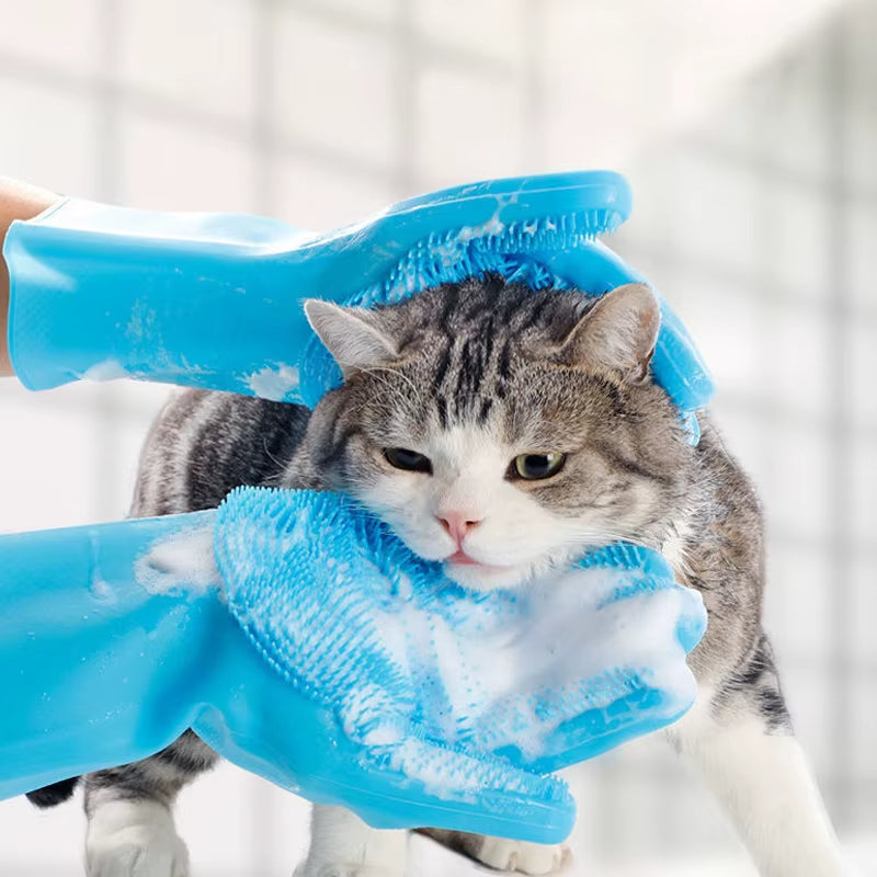 Pet Grooming Cleaning Gloves Dog Cat Bathing Shampoo Glove Pet Accessories for Cats Shower Cleaning Tools