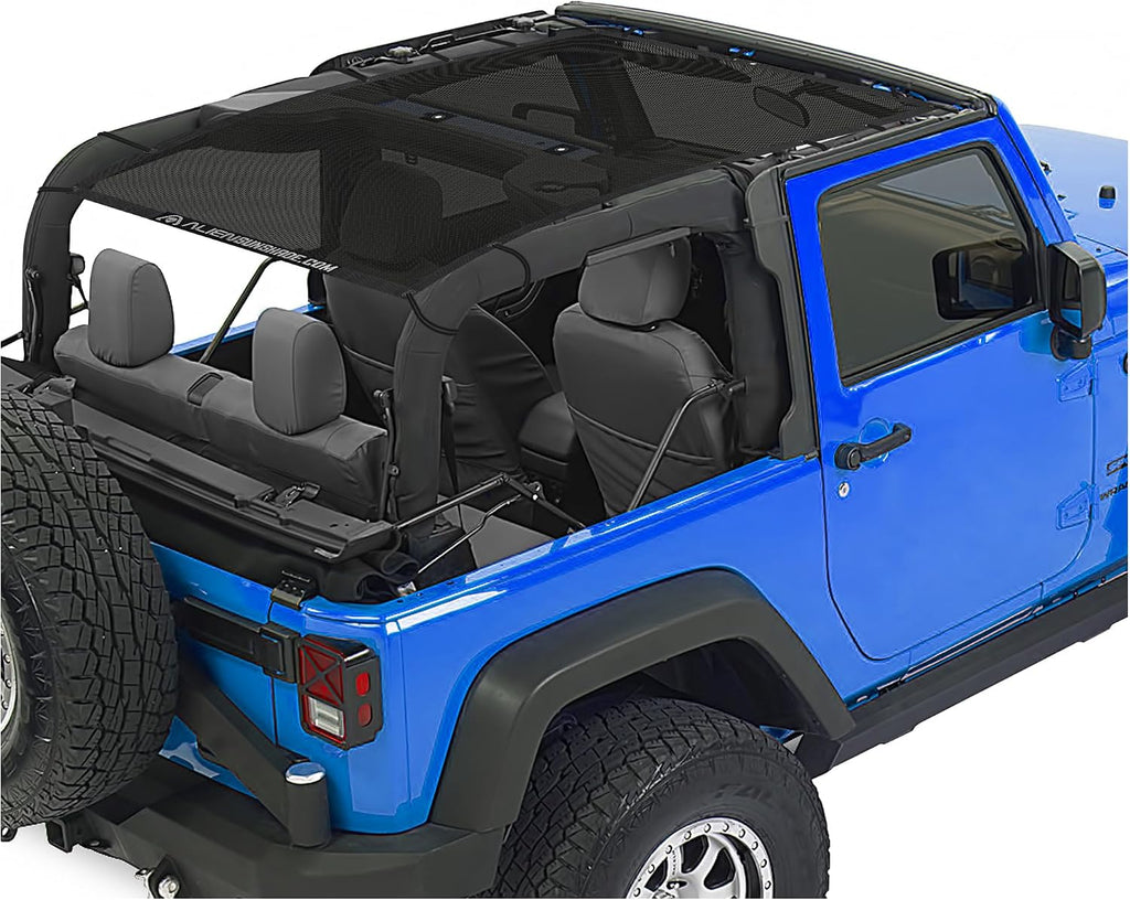 Jeep Wrangler JK 2 Door 2007-2018 Full Length Mesh Sun Shade