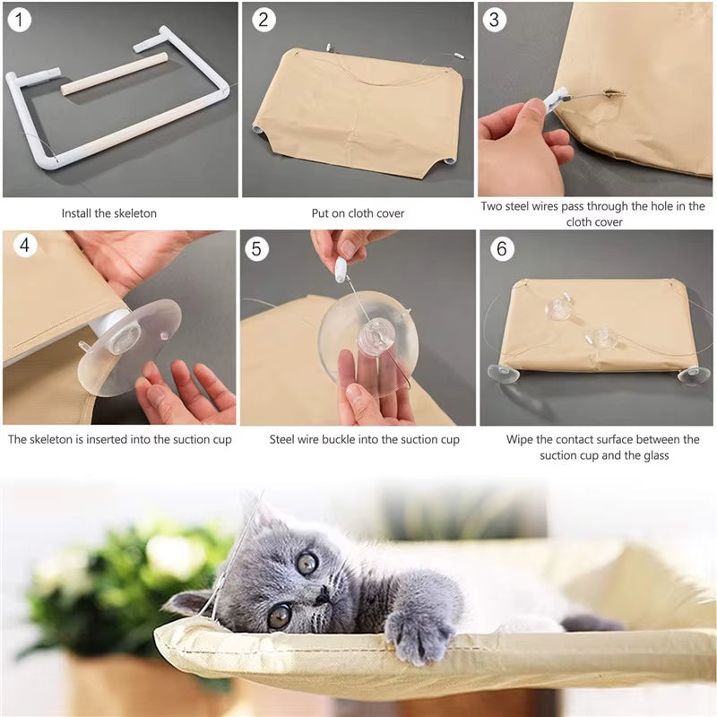 Cute Pet Hanging Beds Bearing 20Kg Cat Sunny Window Seat Mount Pet Cat Hammock Comfortable Cat Pet Bed Shelf Seat Beds