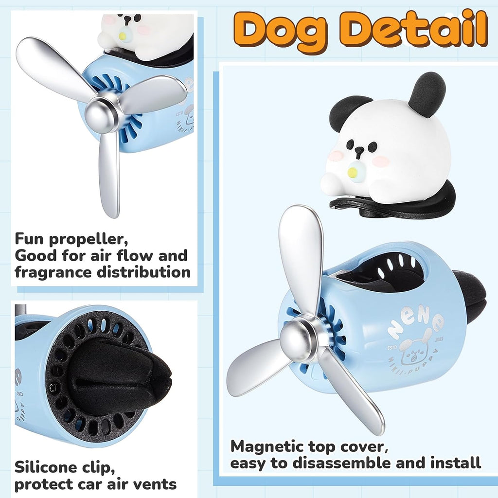 2 Pack Car Air Freshener Dog & Panda Vent Clip Diffuser