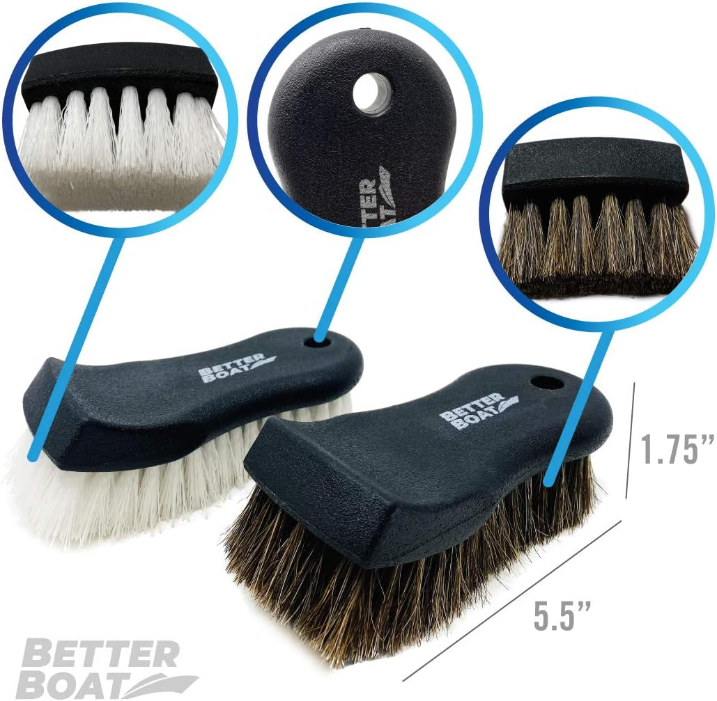 Upholstery Brush Set, Carpet and Car Cleaning Brushes, Horsehair Detailing