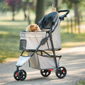 Stroller, Includes 360 Degree Front Wheel Swivel, Rear Wheel Breaks, Reflective Trim, Mesh Panels, Umbrella and Mesh Canopy, Khaki