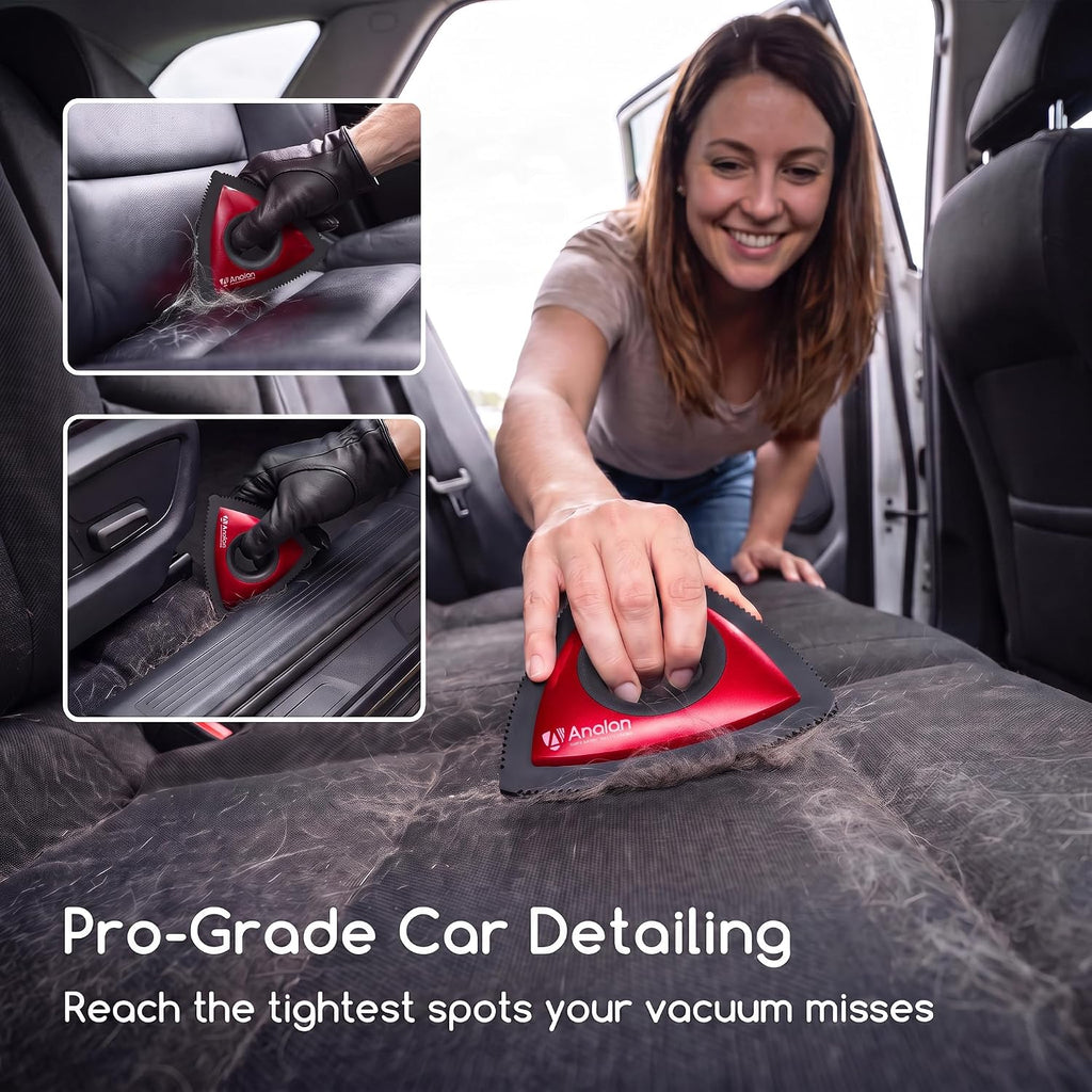 Mini Pet Hair Remover for Car Detailing Dog Hair Tool Brush(Red)