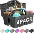 Portable Shower Caddy with Handle - 4 PCS, Bpa-Free, Black