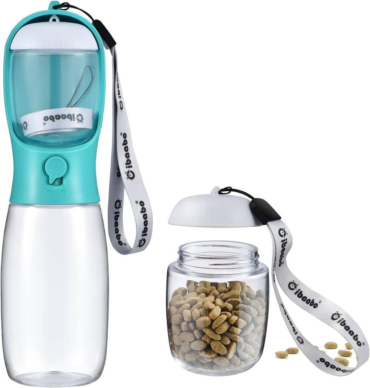 Dog Water Bottle Portable with Food Container & Filter for Travel