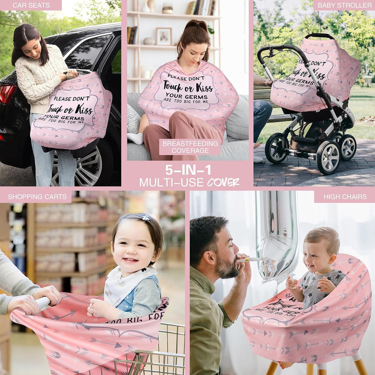 Baby Car Seat Cover, No Touch Sign Carseat Canopy & Nursing Covers