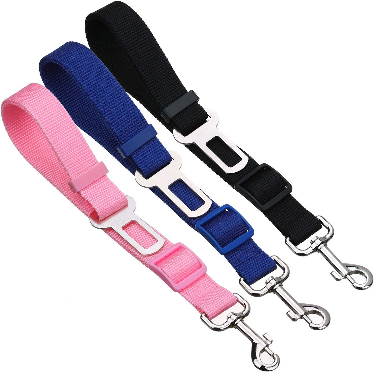 2 Packs Adjustable Length Pet Dog Cat Car Seat Belt Pet Seat Belt Pet Accessories for Dogs Cats and Pets (Black)