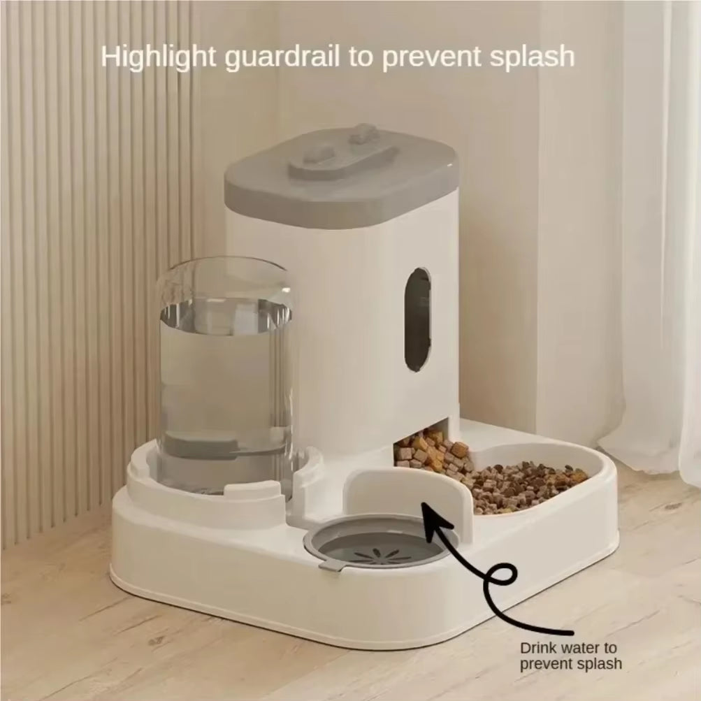Automatic Feeder Dog Cat Food Bowl with Water Fountain Large Capacity Pet Food Storage Dispenser Container Puppy Pet Accessories