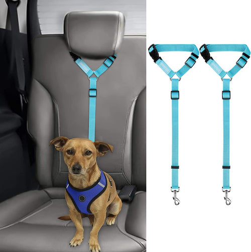 2 Pack Dog Seat Belt for Car, Headrest Restraint Nylon Safety Straps