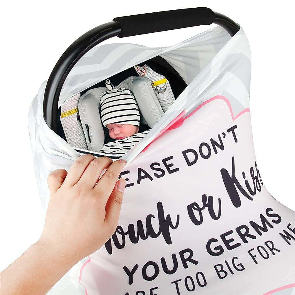Baby Car Seat Cover, No Touch Sign Carseat Canopy & Nursing Covers