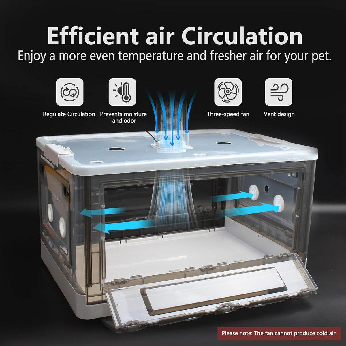 Puppy Incubator with Heating and Fan, Ideal Incubator for Puppies and Kittens, Ensures Good Ventilation and Temperature Control for Newborn Pets (85L)