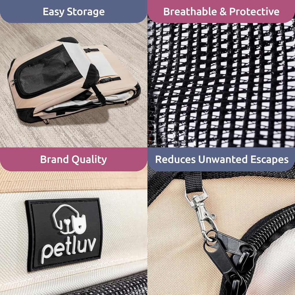 Cat & Dog Carrier, Fits Most Cats or Small Dog Comfortably, Medium, Tan