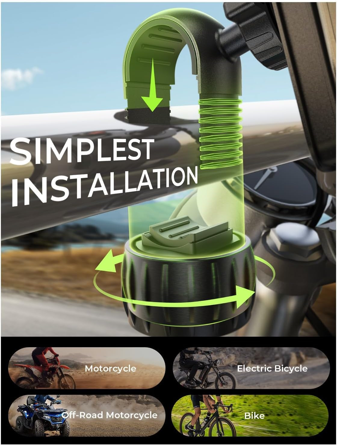 Bike Phone Holder for Bike Scooter Ebike Bicycle Motorcycle, Orange