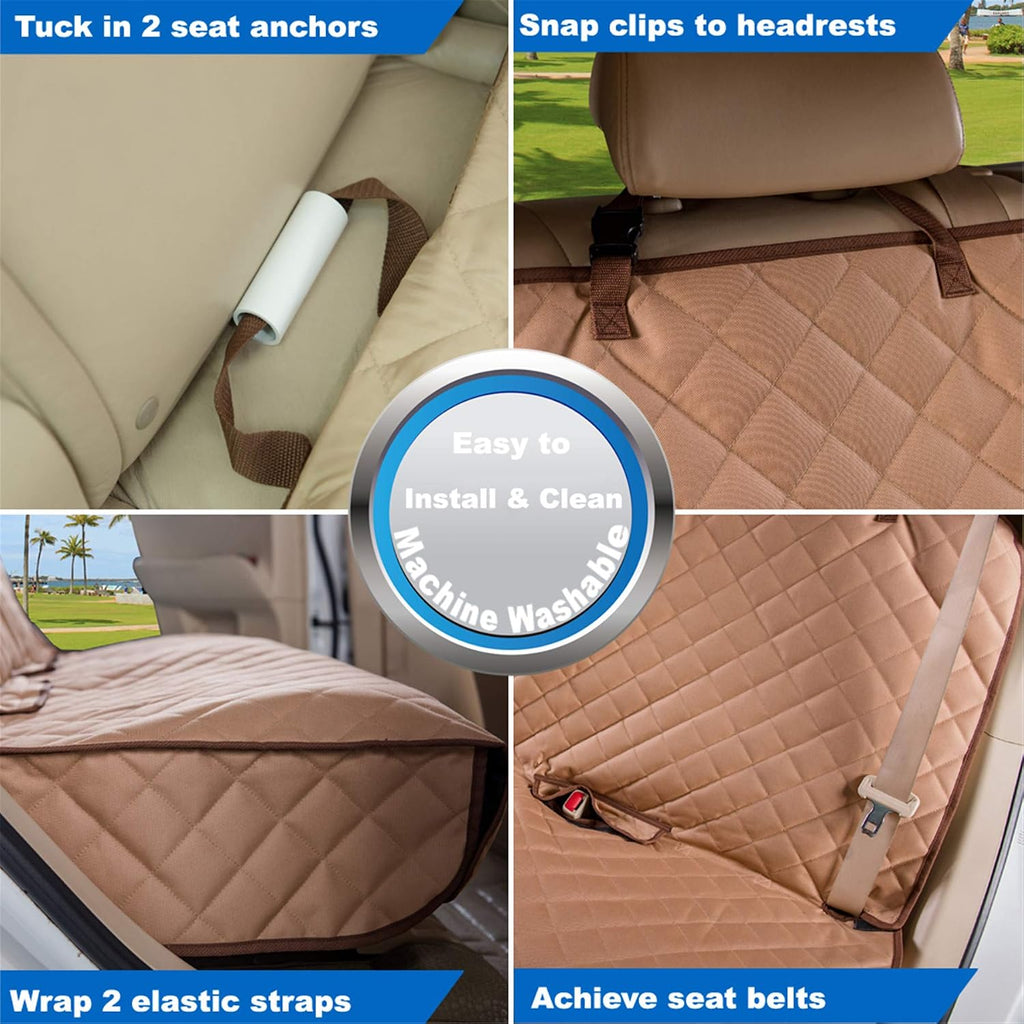 Bench Car Seat Cover Protector, Waterproof Heavy-Duty, Tan