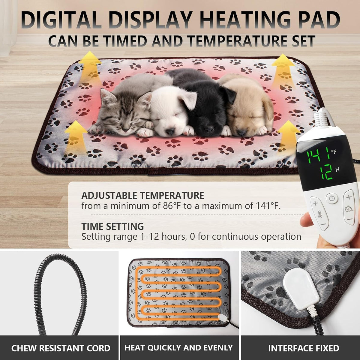 Puppy Incubator with Heating and Fan, Ideal Incubator for Puppies and Kittens, Ensures Good Ventilation and Temperature Control for Newborn Pets (85L)