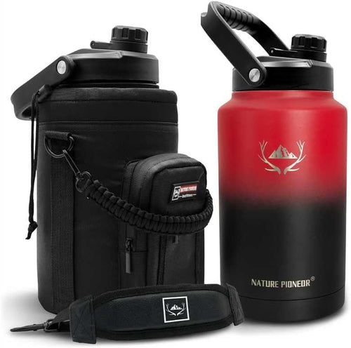 1 Gallon (128Oz) Insulated Water Bottle Jug with Carrier Bag