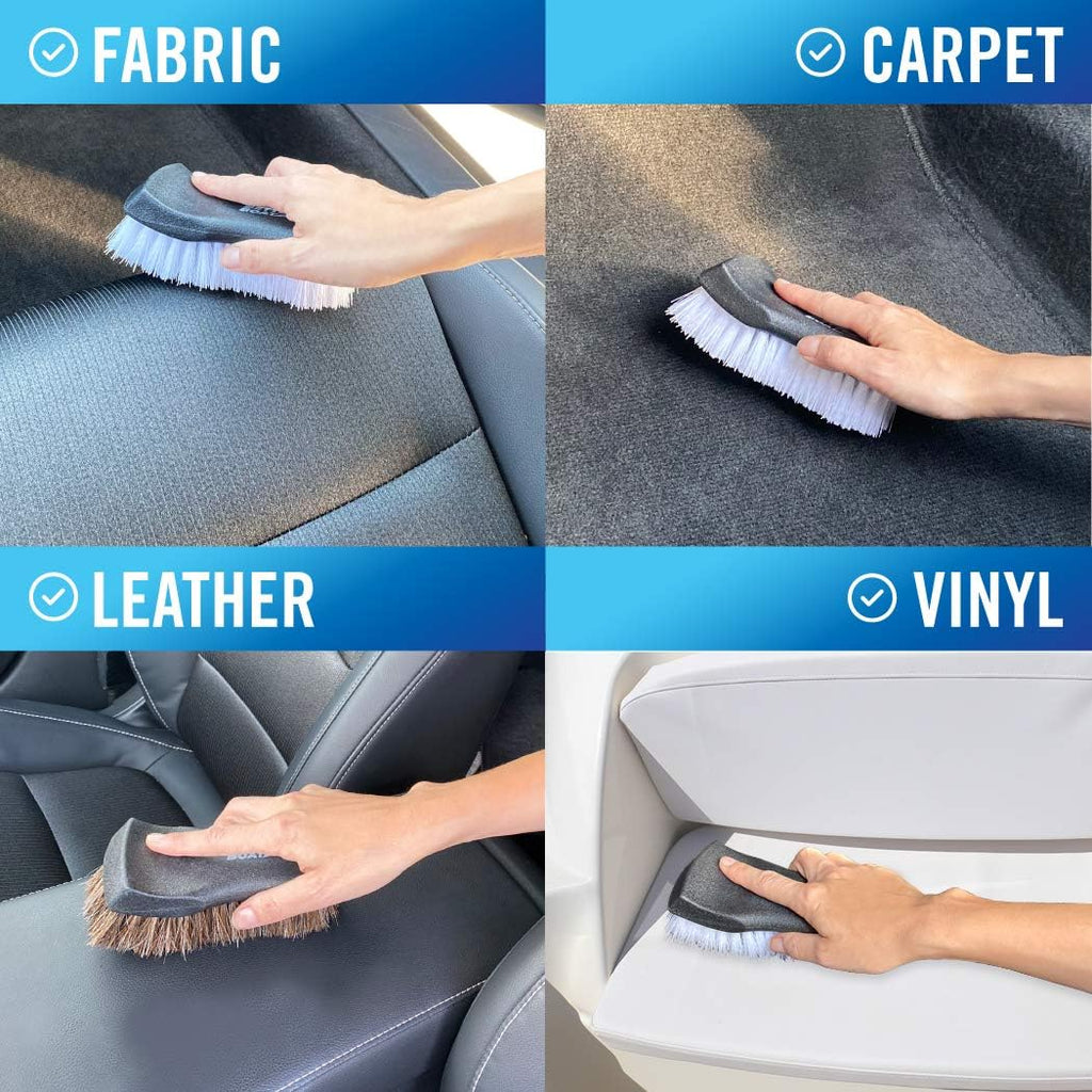 Upholstery Brush Set, Carpet and Car Cleaning Brushes, Horsehair Detailing