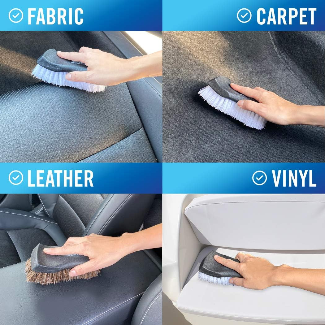Upholstery Brush Set, Carpet and Car Cleaning Brushes, Horsehair Detailing