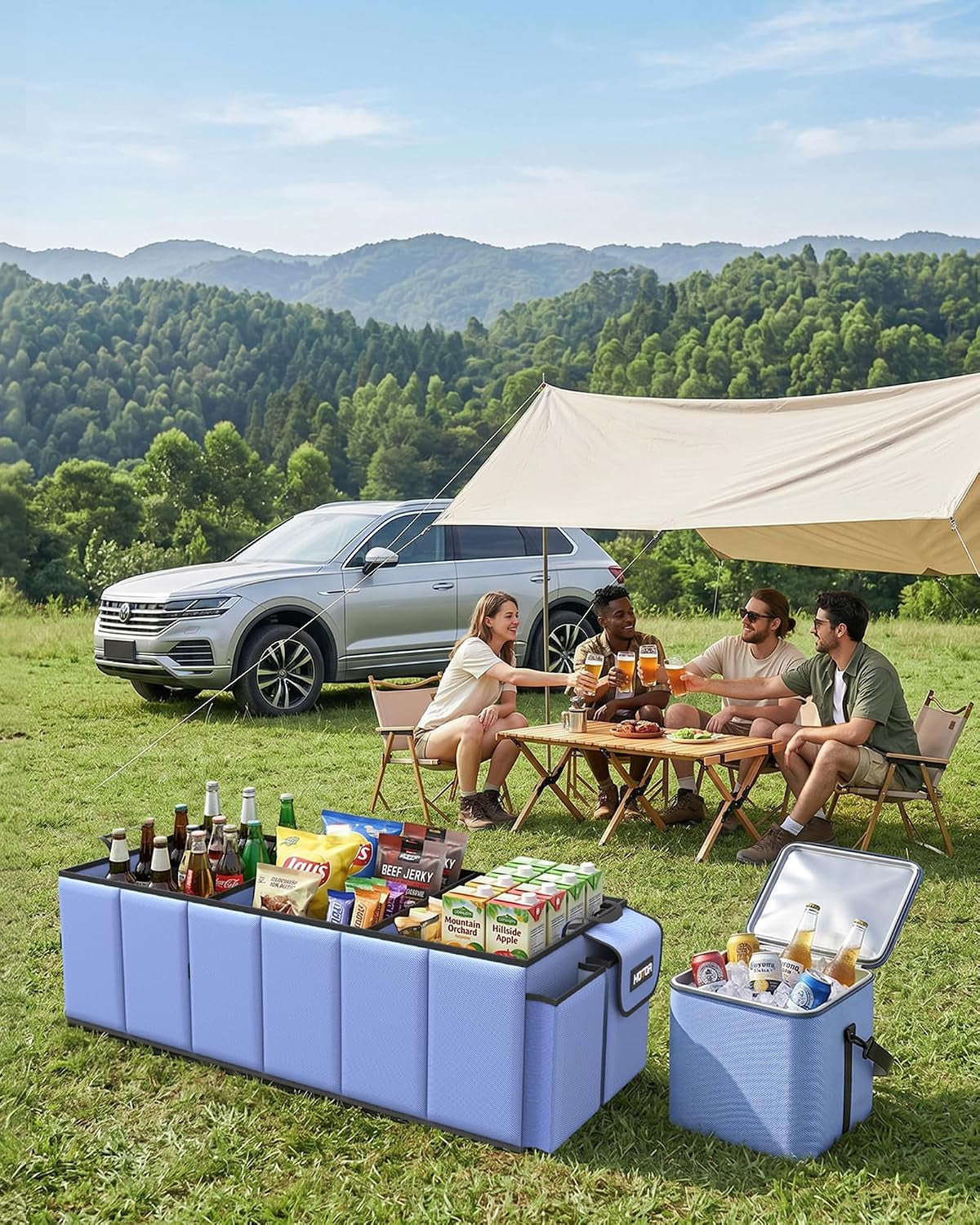 Trunk Organizer, Sturdy Foldable with Cooler for Car, Sudan & SUV