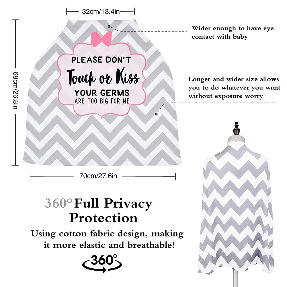 Baby Car Seat Cover, No Touch Sign Carseat Canopy & Nursing Covers