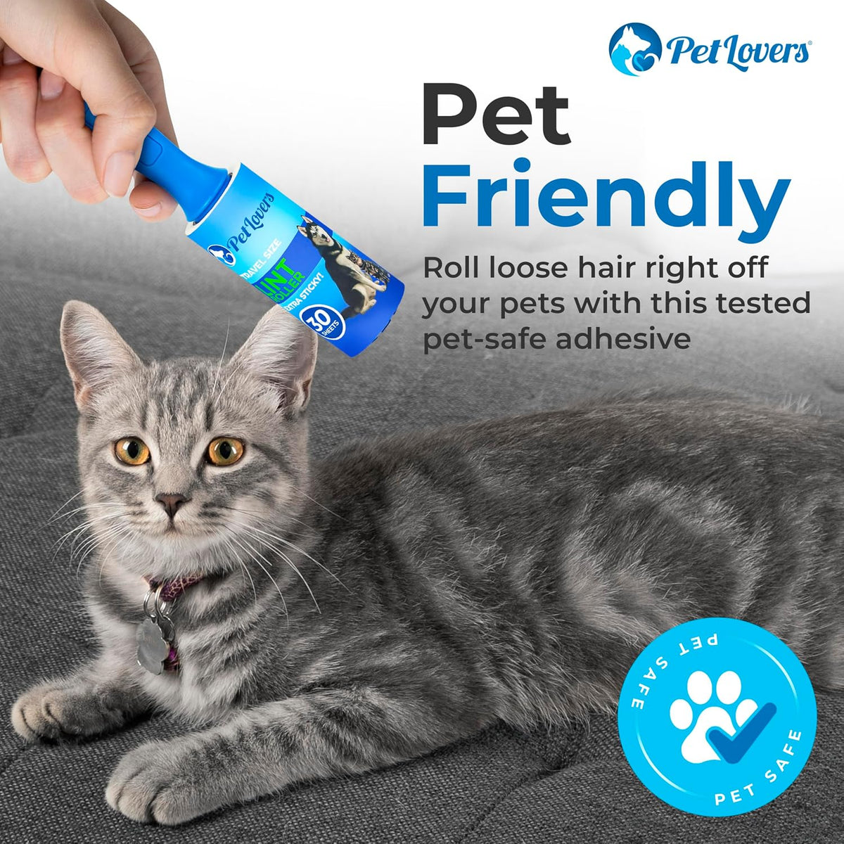 Extra Sticky Lint Roller Mega Value Set for Pet Hair Removal, Dog and Cat Lint Remover (6 Pack Mini Refills)
