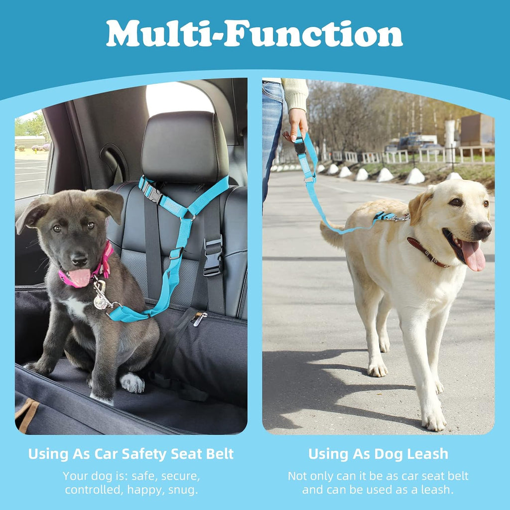 2 Pack Dog Seat Belt for Car, Headrest Restraint Nylon Safety Straps