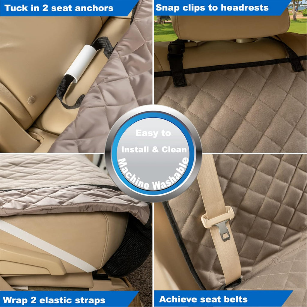 Bench Car Seat Cover Protector, Waterproof Heavy-Duty, Khaki