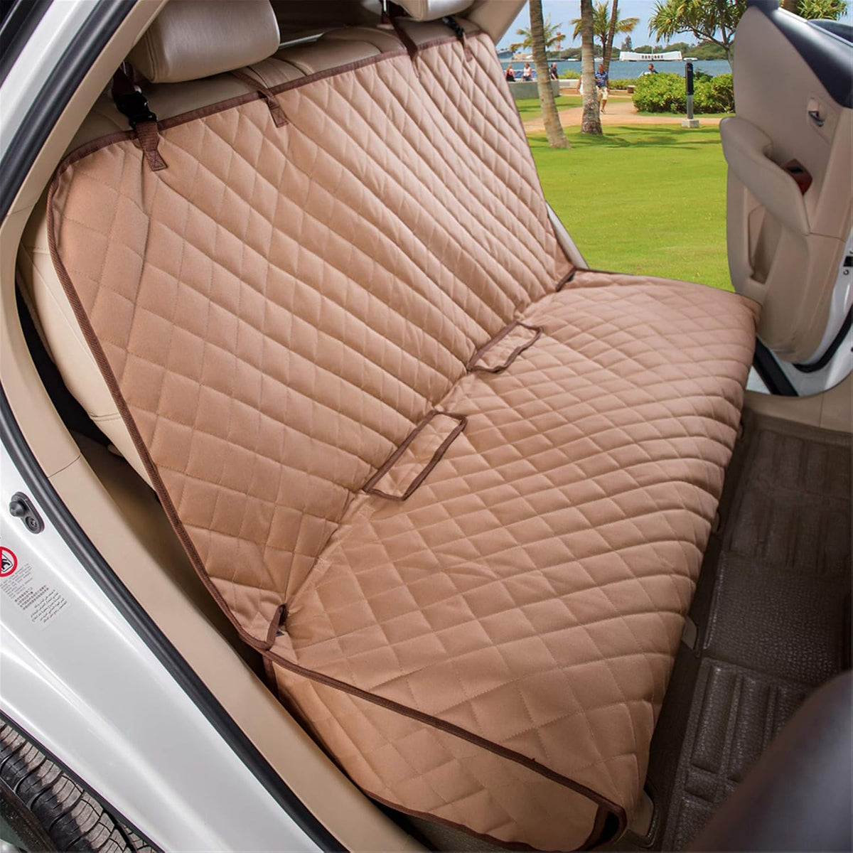 Bench Car Seat Cover Protector, Waterproof Heavy-Duty, Tan