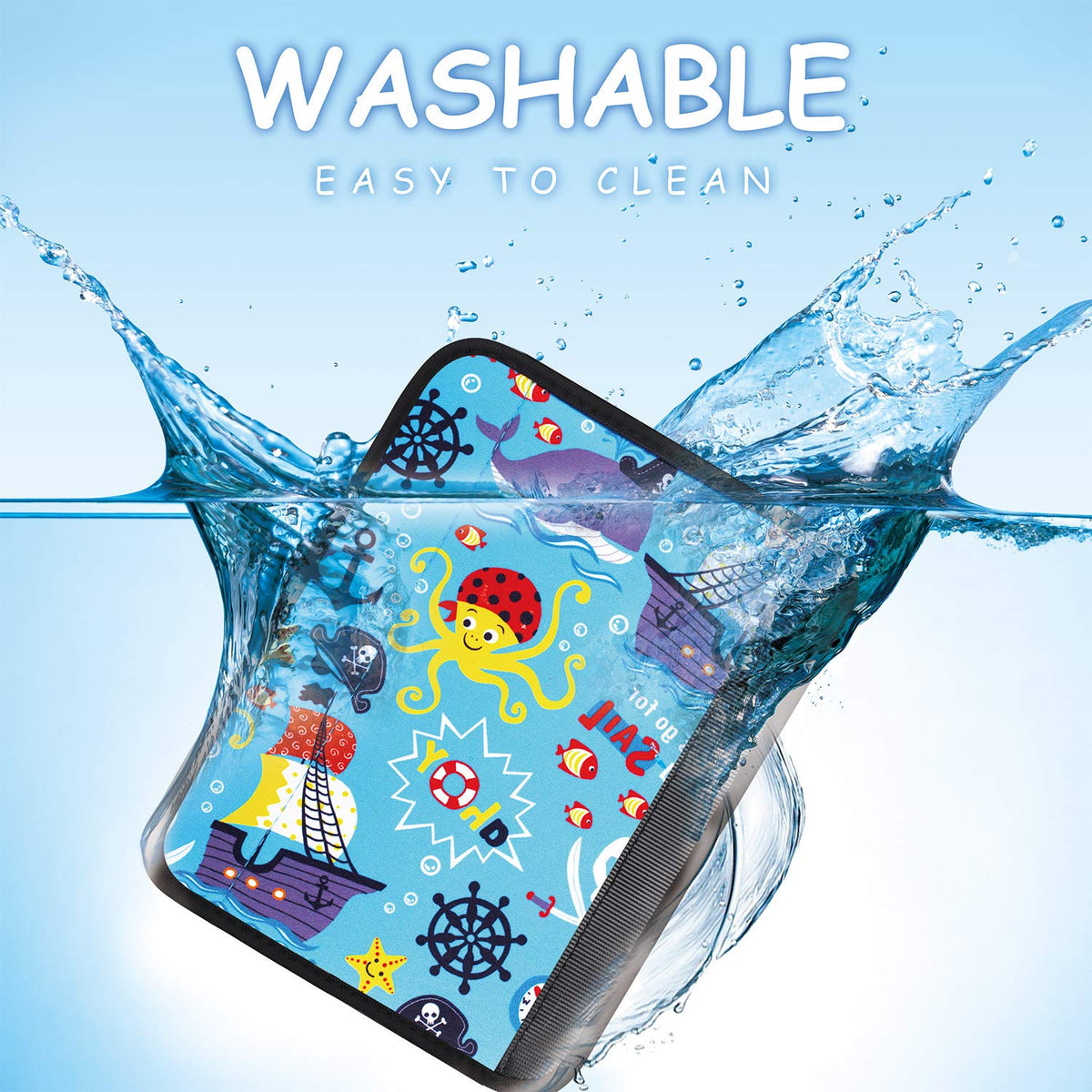 Seat Belt Cover for Kids, Soft Comfort Seat Belt Cushion for Children, Cute Cartoon Pattern Car Seat Belt Pads Cover for Girls and Boys, 1 Pack, Pirate