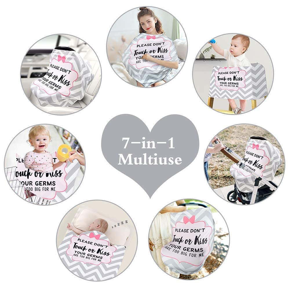 Baby Car Seat Cover, No Touch Sign Carseat Canopy & Nursing Covers