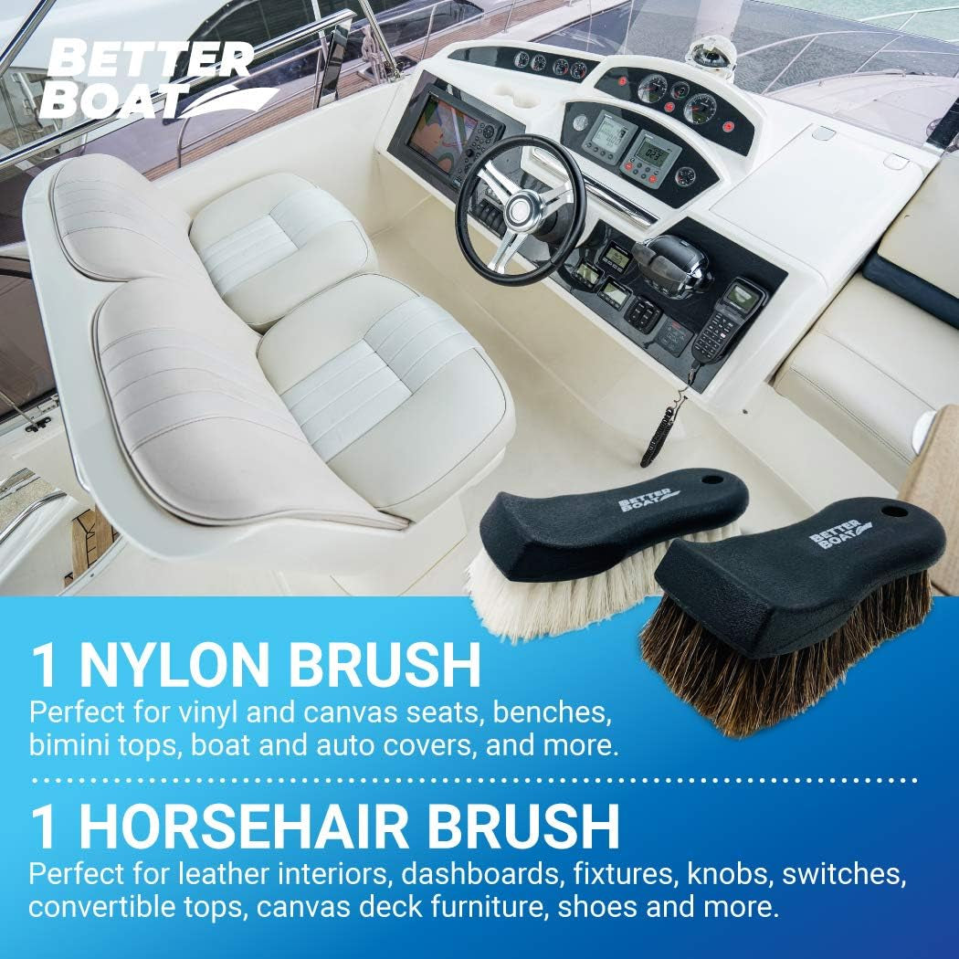 Upholstery Brush Set, Carpet and Car Cleaning Brushes, Horsehair Detailing